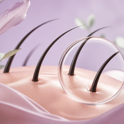 모발과 피부 표면을 표현한 일러스트